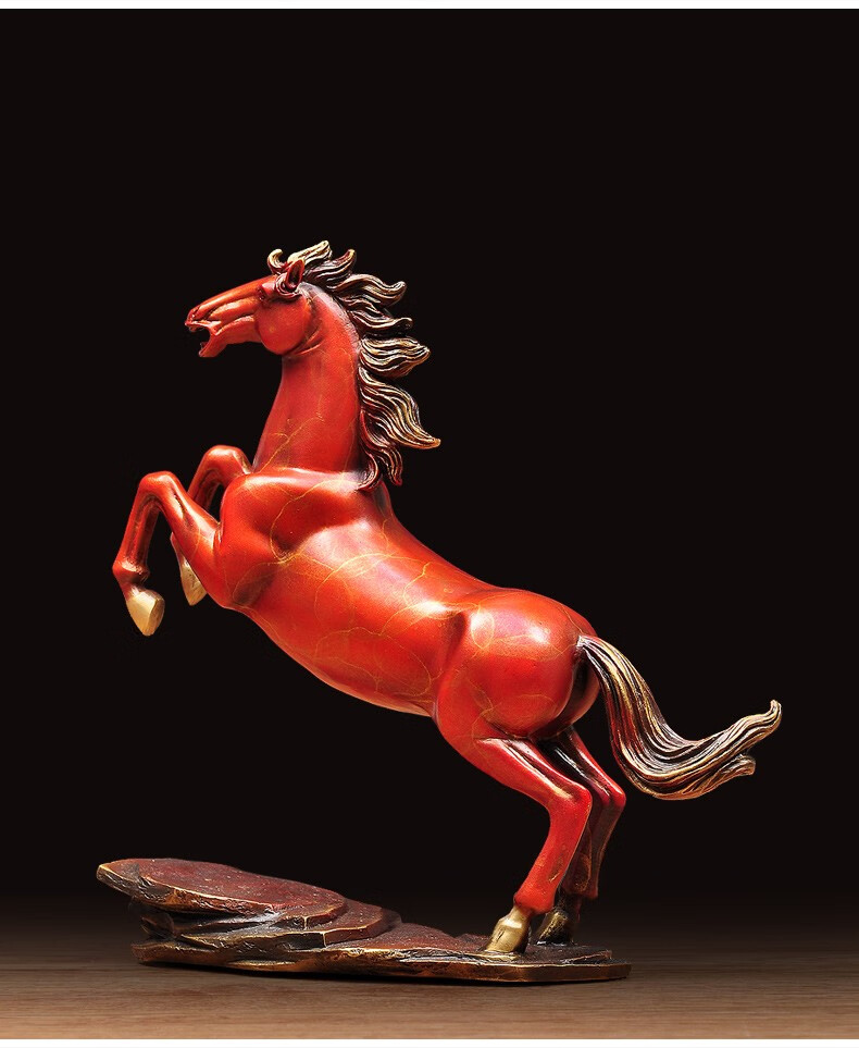 铜红色的马摆件工艺品招财风水马到成功办公室书房家居客厅装饰品彩铜