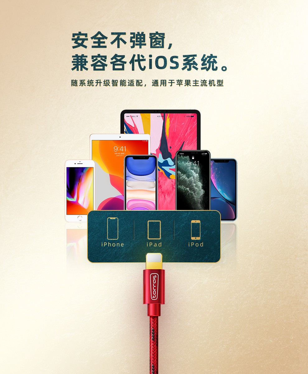 88901-图拉斯 苹果数据线手机快充USB充电器线iPhone 13 Pro Max/12/11/iPad 1.68米【快不伤机丨耐用不弹窗】-详情图