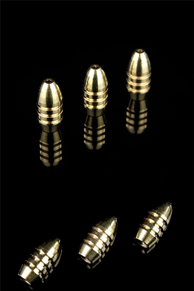 ynoky10枚装子弹铜路亚配件子弹铜坠子弹铅德州钓组配重子弹抗腐蚀 7g