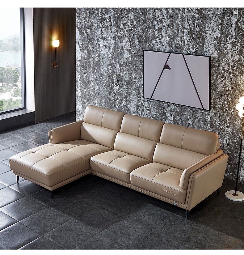 全友家居 皮沙发 真皮沙发 意式轻奢客厅家具 中户型l转角头层牛皮
