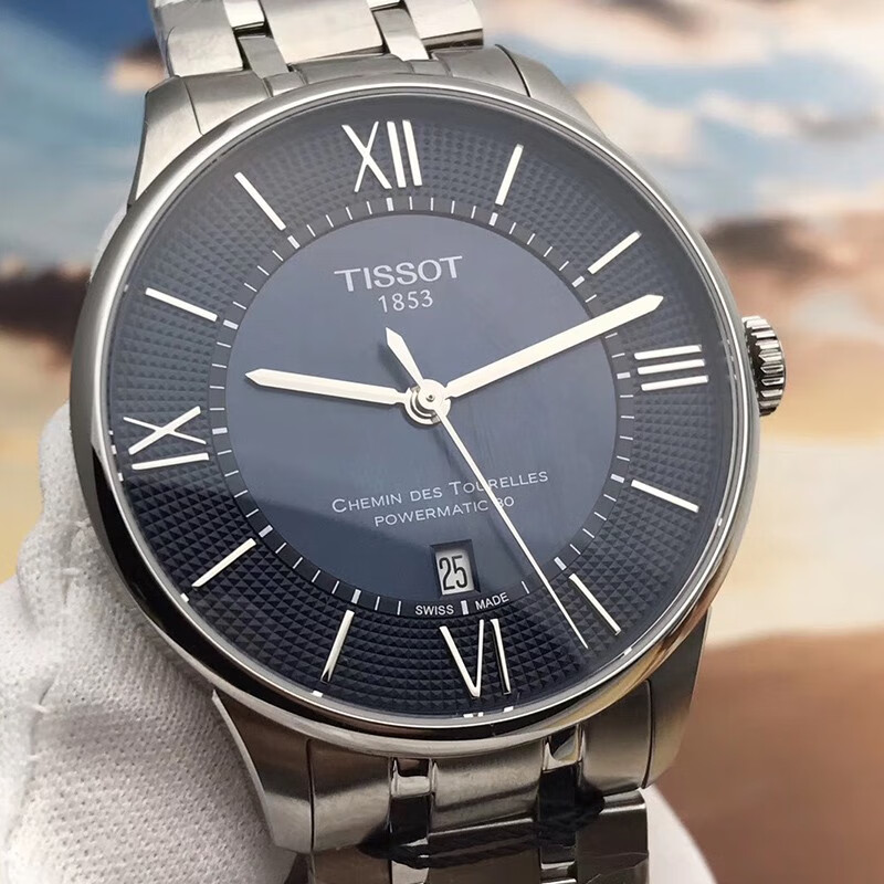 二手95新天梭tissot经典杜鲁尔系列精钢机械男表二手钟表休闲时尚黑盘