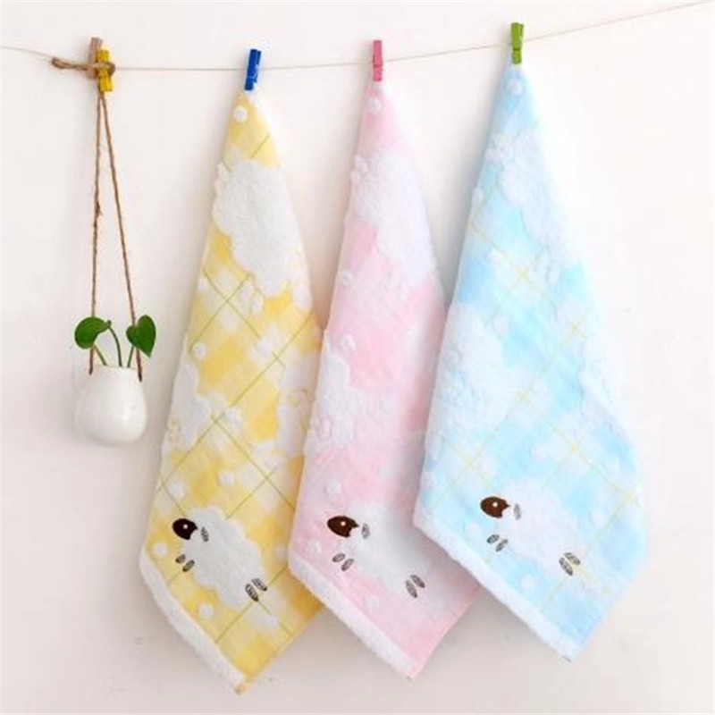 纯棉吸水金号纯棉小方巾g6757wh纱布宝宝洗脸洗澡柔软百搭 蓝色1条