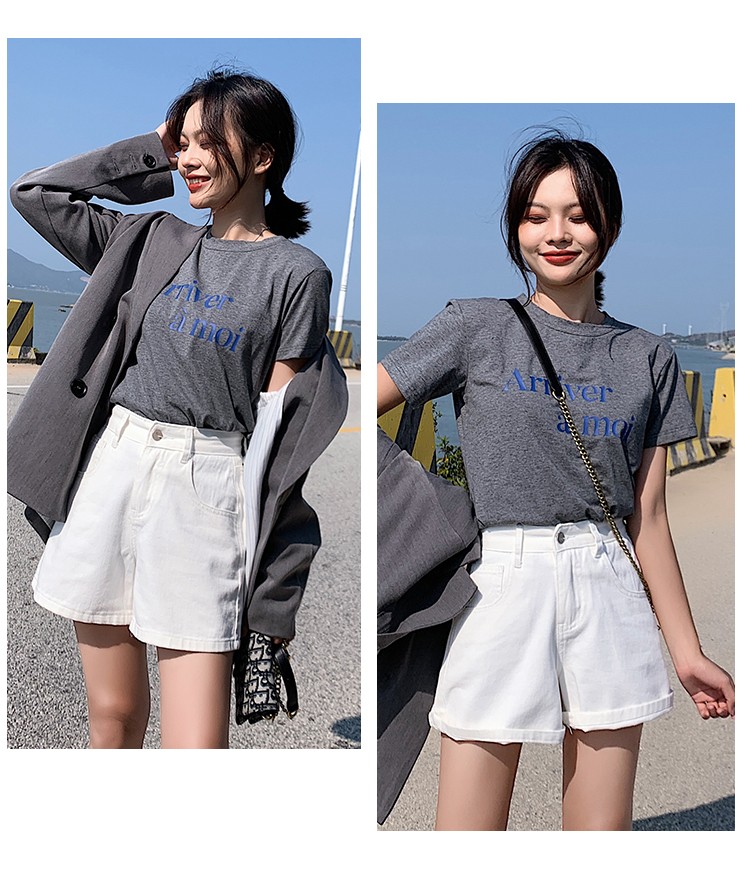 牛仔短裤女夏2020新款外穿韩版宽松学生百搭高腰阔腿a字裤 123黑色