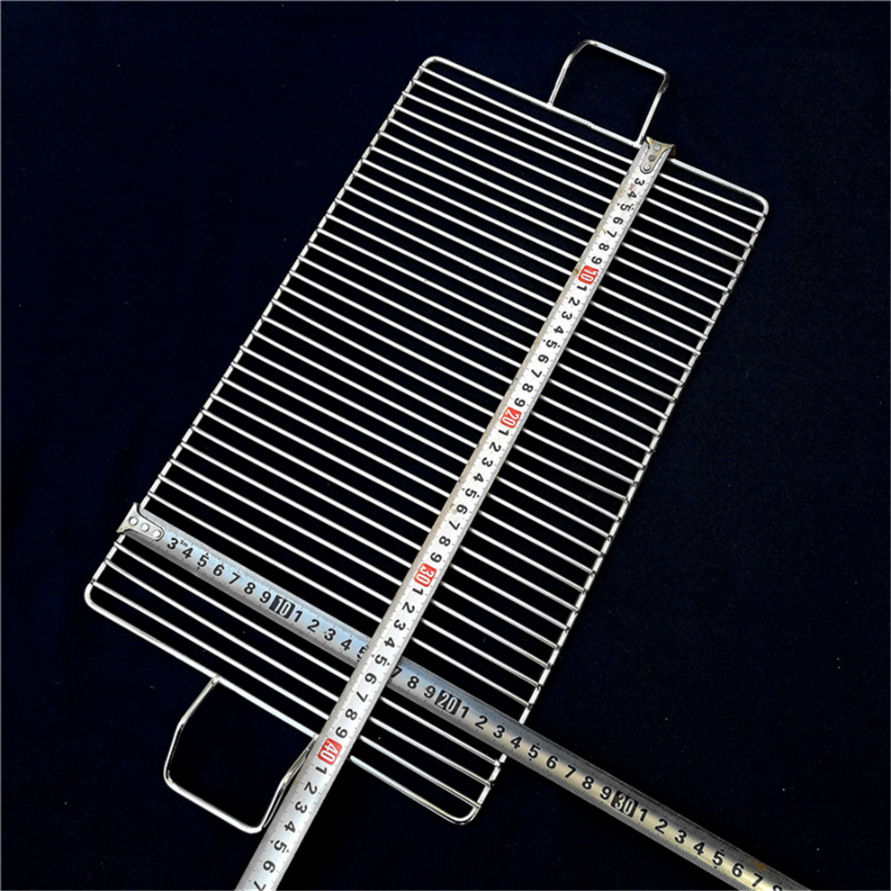 长方形不锈钢烧烤网加粗户外烤肉篦子带把易清洗新款哇塞牛横26x80