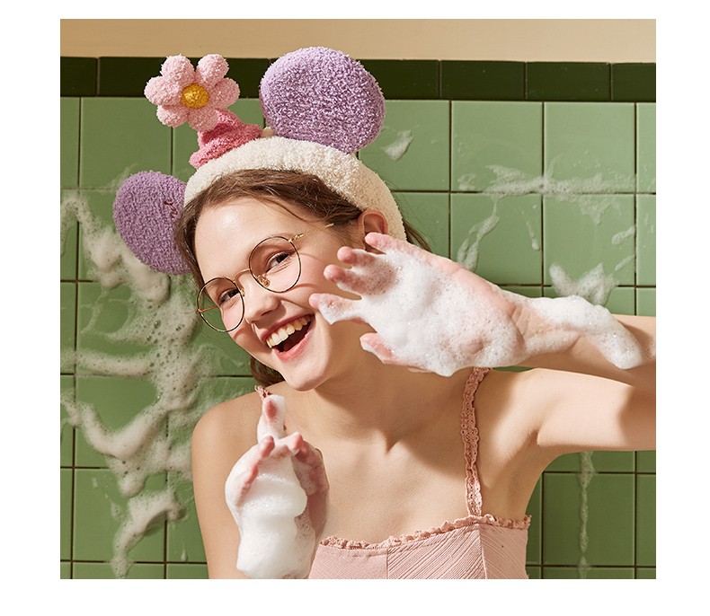 gukoo果壳迪士尼发带女可爱卡通小花洗脸发带秋冬发带女发饰发带爱心