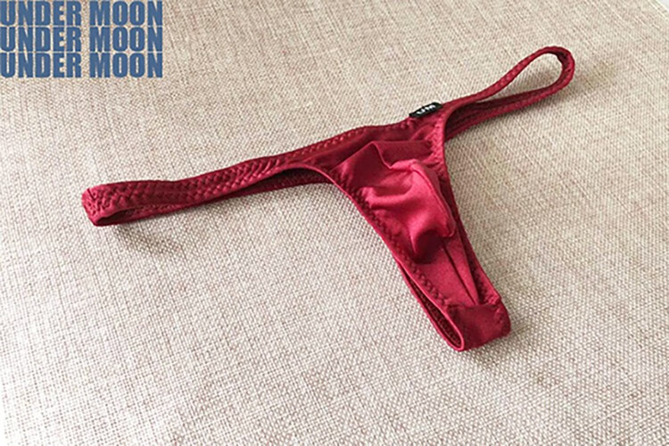 undermoon男士性感内裤低腰弹力紧身男丁字内裤囊袋u凸潮男小内内黄色