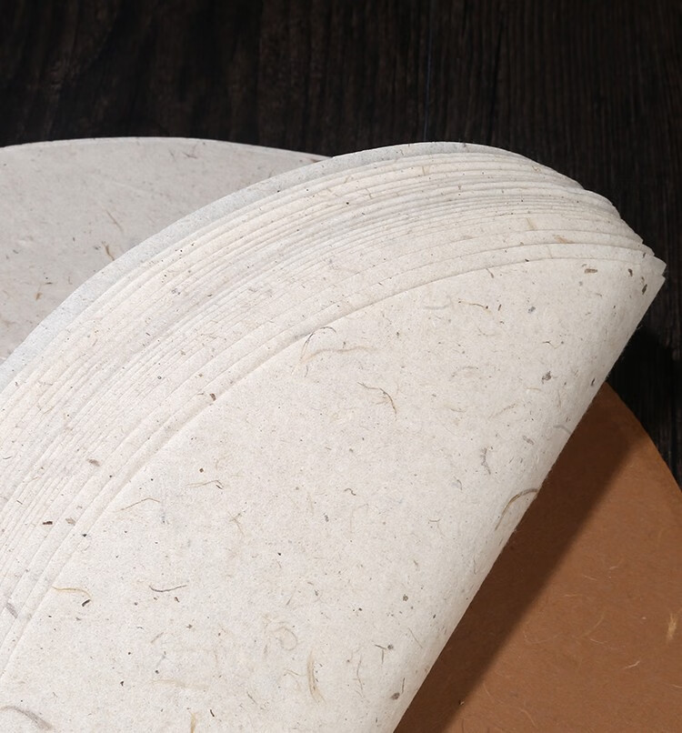 希古斋宣纸毛笔书法国画作品专用长纤维宣纸云龙皮纸圆形空白画芯团扇