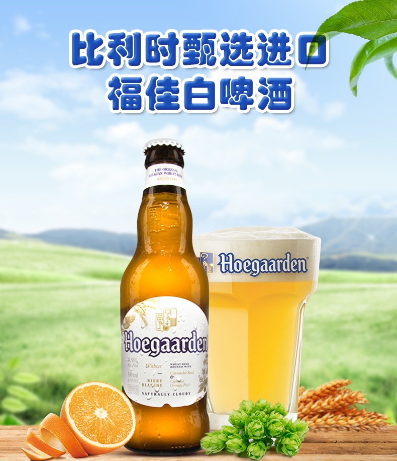 进口啤酒纯进口比利时纯福佳白啤酒hoegaarden小瓶啤酒330ml多规格