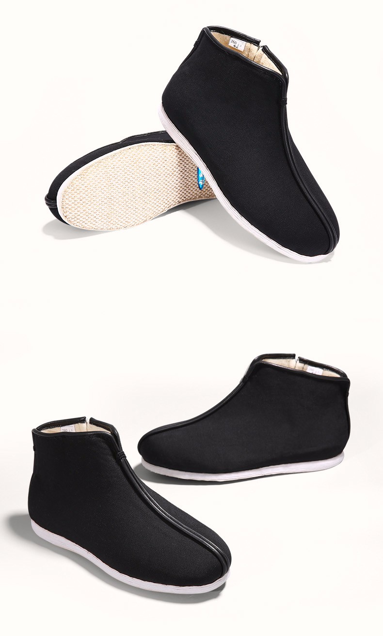 内联升男鞋棉鞋手工千层底格拉锁礼安棉秋冬老北京布鞋8167a8167a