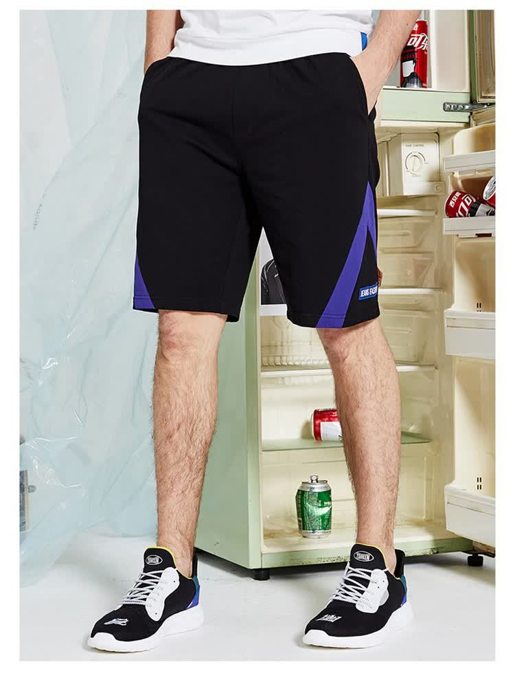 意尔康yearcon 男士短裤运动裤男生针织五分裤 玛瑙黑 xl