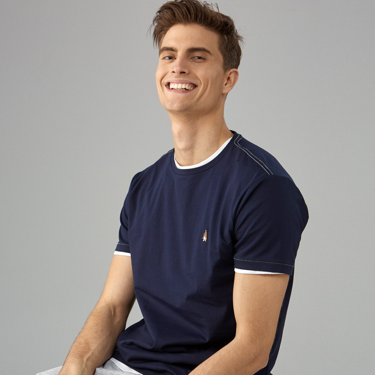 暇步士hush puppies 速干透气基础简约纯棉男士短袖t恤 黑色 m