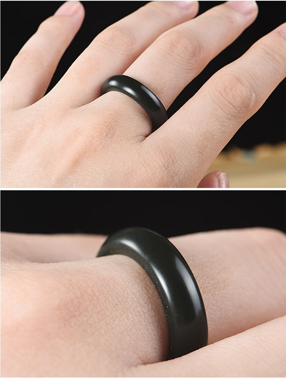 翡舞天然和田玉戒指青玉戒指男女款指环尾戒天然玉石手饰品自戴送朋友