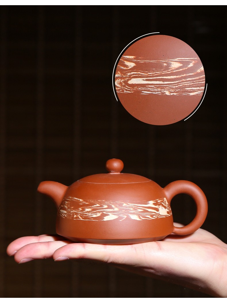 此时此刻荣昌陶茶壶全手工定绞半月壶郭绍全非紫砂壶普洱茶具茶器 定