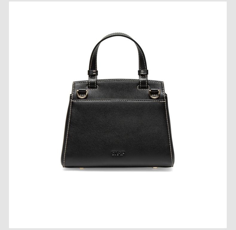 skap圣伽步2022春季新款商场同款编织包盖手提包女斜挎包aap01ax2黑色