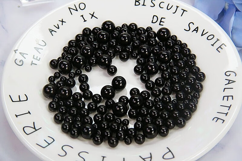 珍珠奶茶史莱姆泥 diy手工材料 黑色无孔珍珠瓶装abs珍珠饰品配件