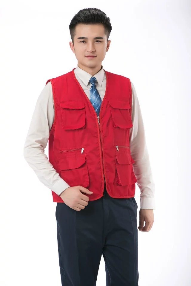 木脉记者钓鱼摄影师导演婚庆志愿者马甲中老年多口袋多兜个性定制logo