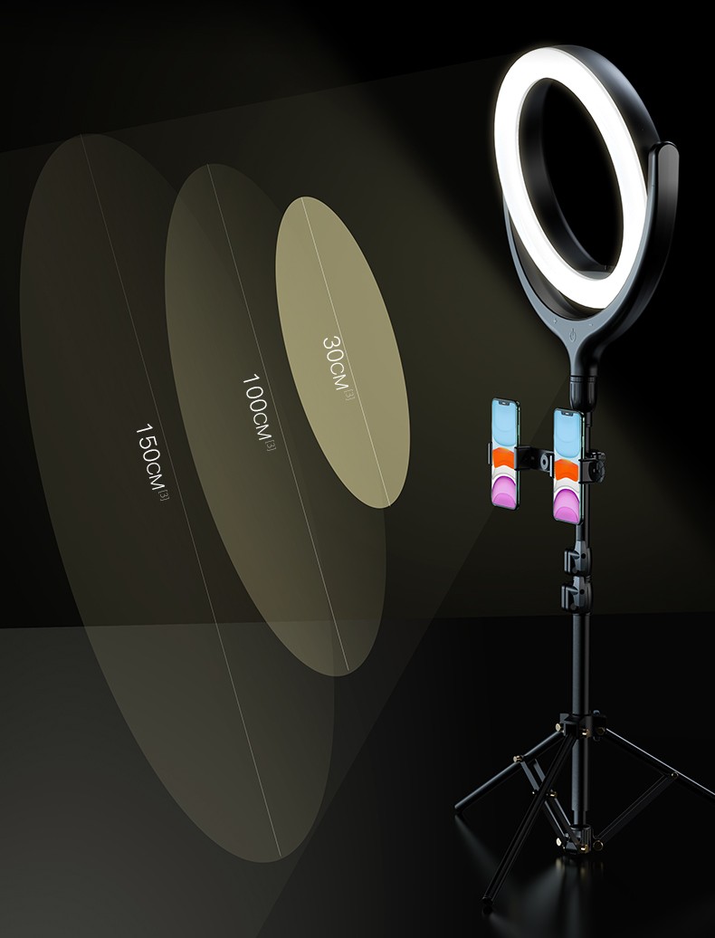 三机位锐舞手机支架直播设备影棚光学模组立体美颜补光灯97自然光相似