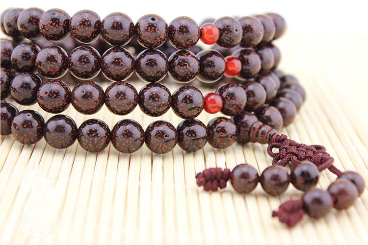 饰木居 铁蛋菩提子佛珠手链圆珠108颗手串念珠黑色星月菩提子手链男女