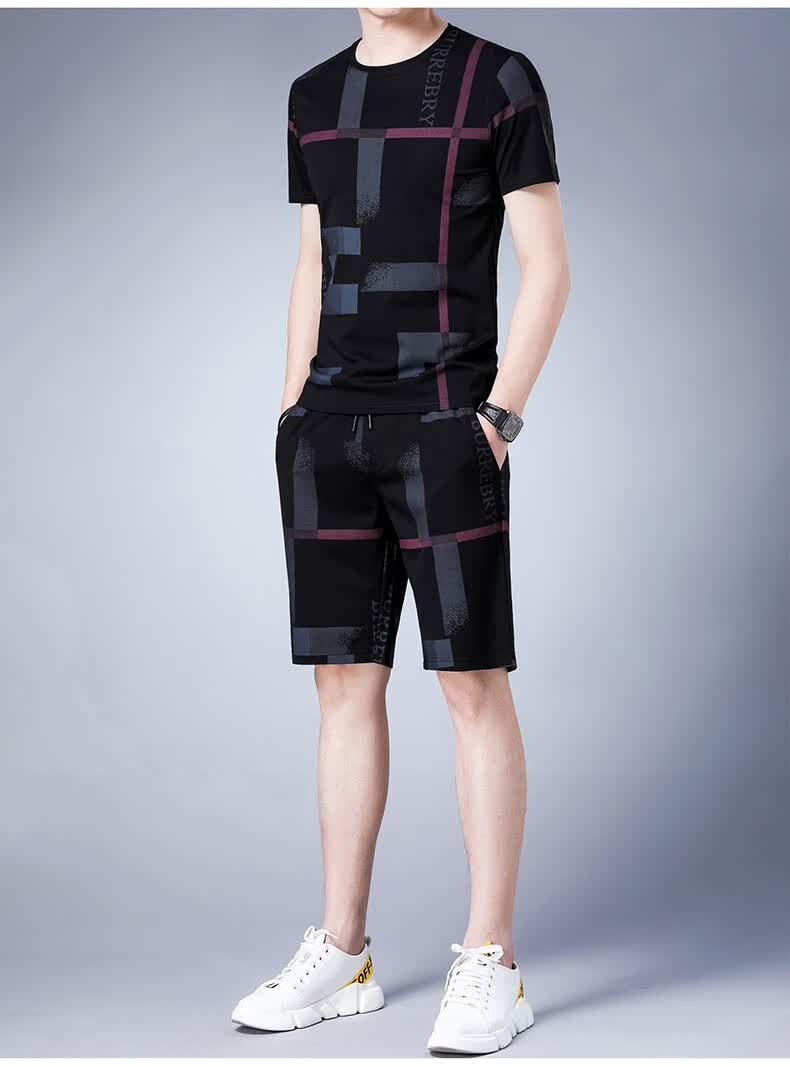 半袖两件套体恤宽松一套男装休闲运动衣服帅气潮牌bz748186763件套