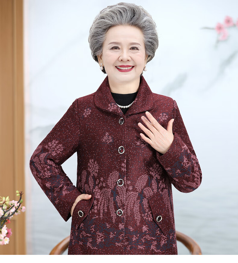 奉孝奶奶装春装短款外套中老年人开衫女60岁70妈妈宽松衣服老太太上衣