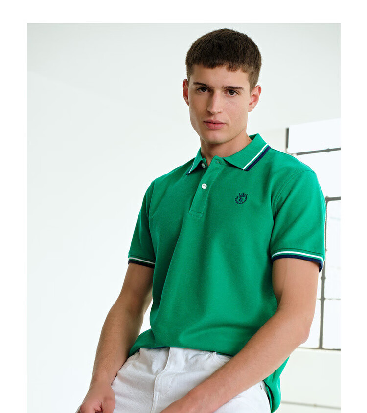 堡狮龙bossini 新款男装皇冠刺绣快干翻领短袖polo衫男士20春夏 970混