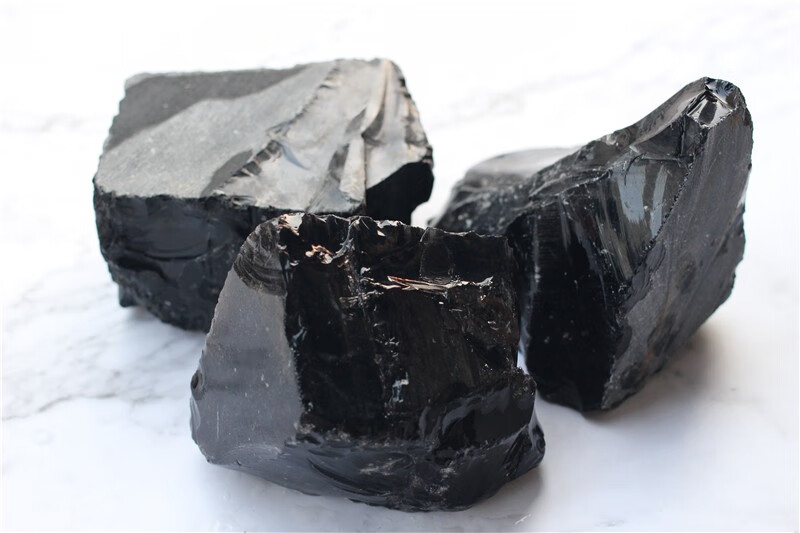 大块天然黑曜石原石摆件黑曜石原矿石毛料雕刻料吊坠料石刀料球料摆件