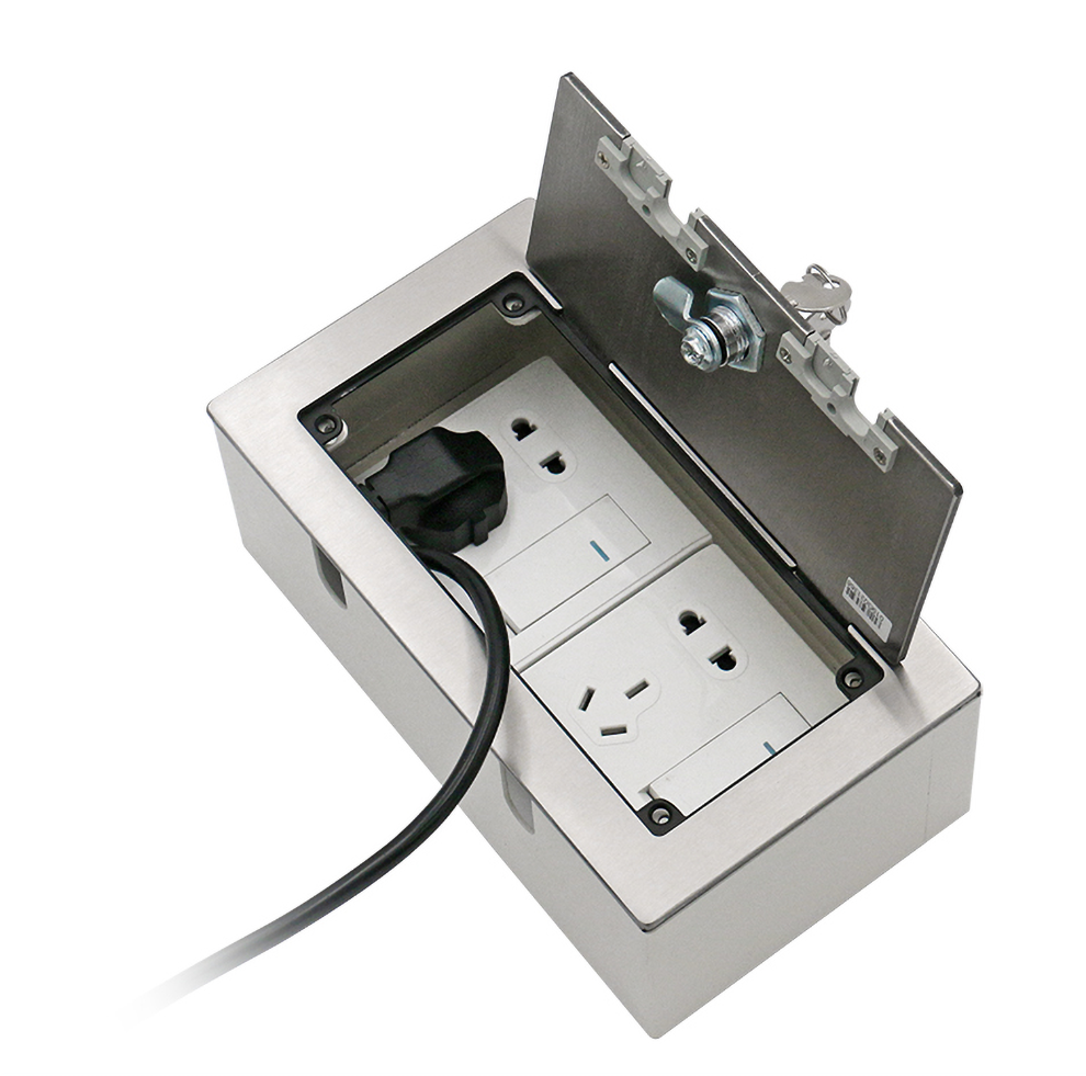 缔一chdiyi86插座盒保护罩室外户外明装暗装插座不锈钢带锁防水防盗电