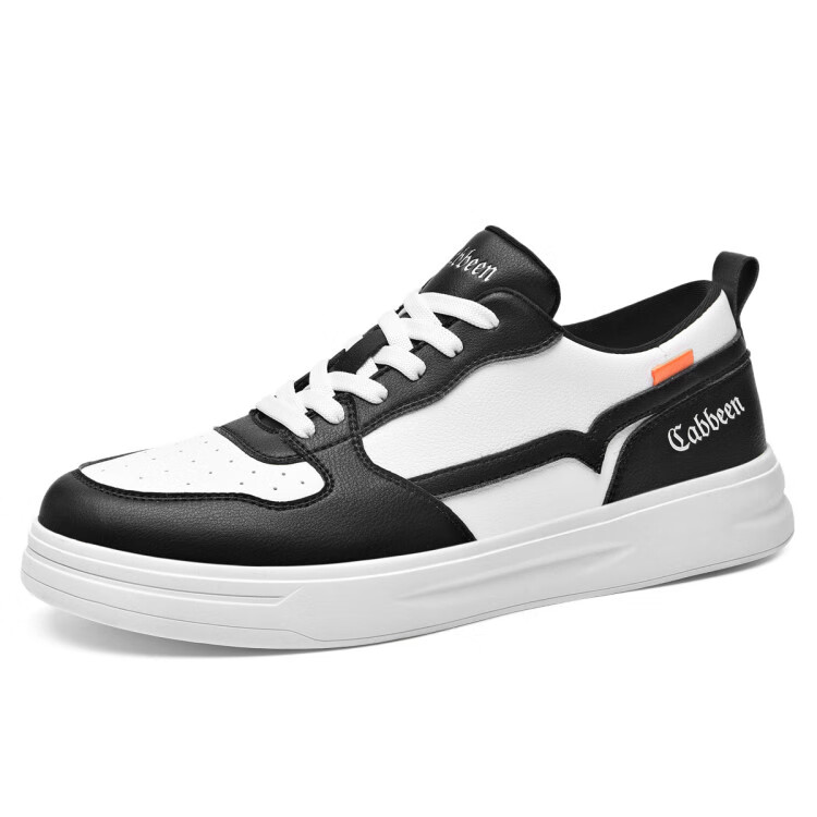 卡宾cabbeen春季新款时尚潮流个性男休闲鞋简约舒适个性百搭板鞋米色