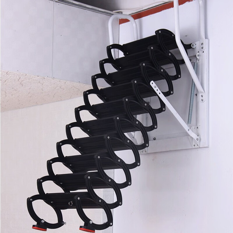 加厚升级壁挂式阁楼伸缩楼梯电动折叠收缩自动升降室外家用隐形梯子