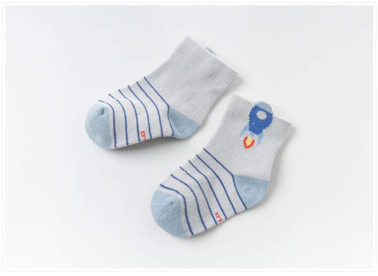 dave&bella 戴维贝拉童装春季新款婴幼童短袜 婴儿袜子 灰蓝色 11cm