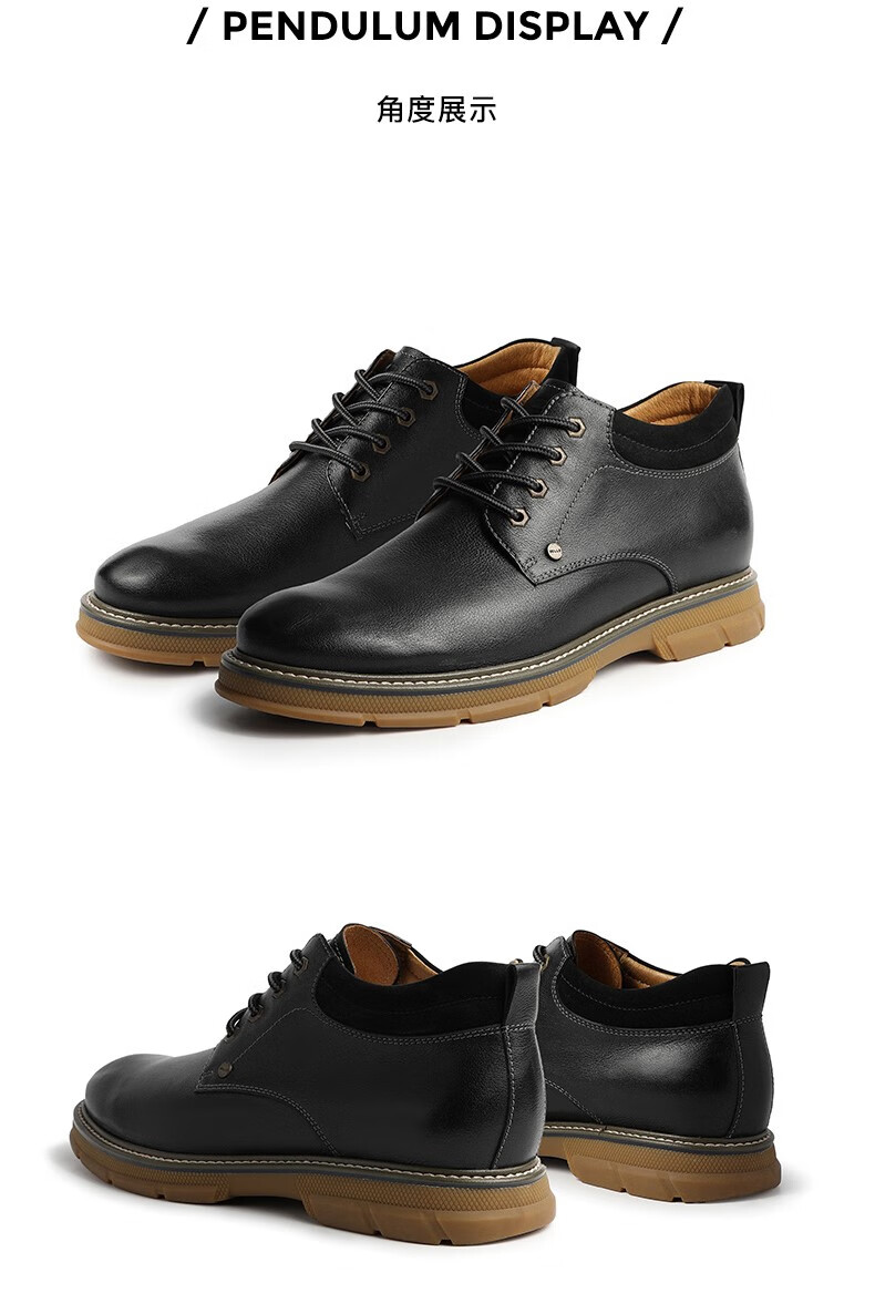 百丽马丁鞋加绒厚底英伦风牛皮革男士商场同款休闲短靴b5v50dd0啡单里