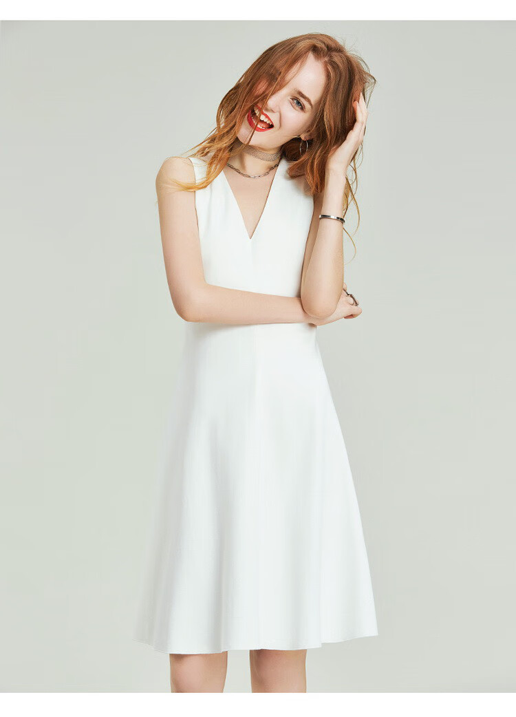 havva classic简约v领无袖a字波浪裙摆连衣裙子2020夏季女 黑色 s