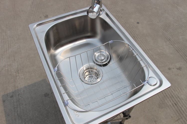 折扣】不锈钢洗菜盆水槽单槽带支架套装洗碗池 标配套餐 53*38cm