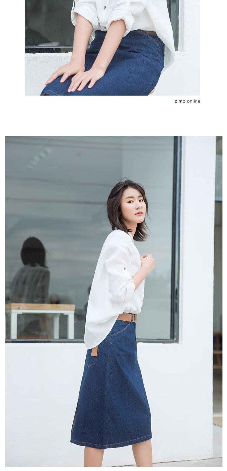 子陌zimo2022简约新款棉麻百搭休闲长袖棉麻女式衬衫白色m