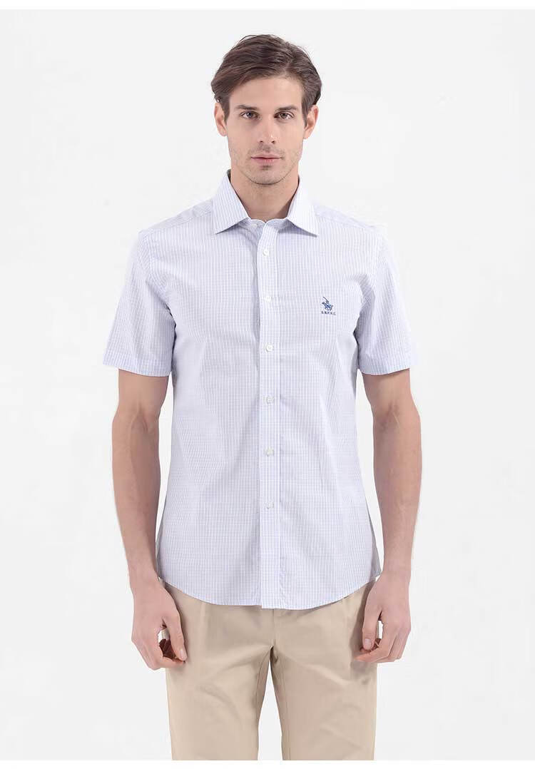 圣大保罗santabarbarapoloracquetclub100棉衬衫红色系42