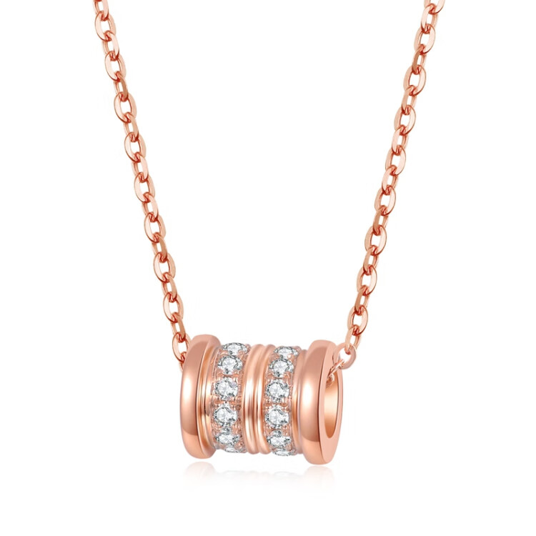 珂兰玫瑰18k金钻石吊坠群镶小蛮腰钻石项链女锁骨链定制套链挂坠钻石