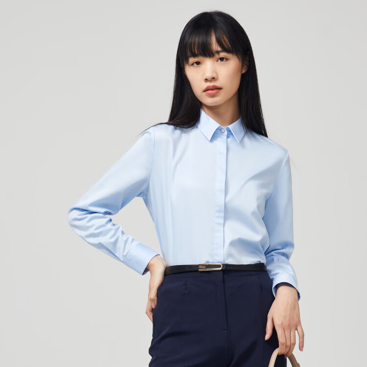 雅戈尔youngor 【柔软亲肤】女装秋季都市白领正装通勤免烫长袖衬衫女