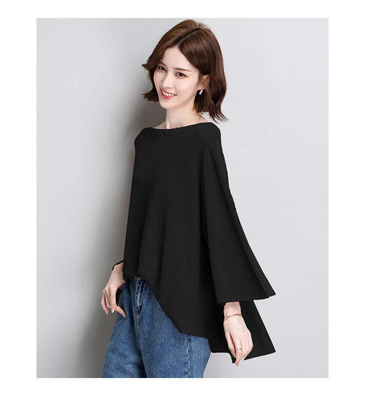 秋装新款时尚前短后长针织衫中长款宽松个性燕尾毛衣女a字上衣潮 白色