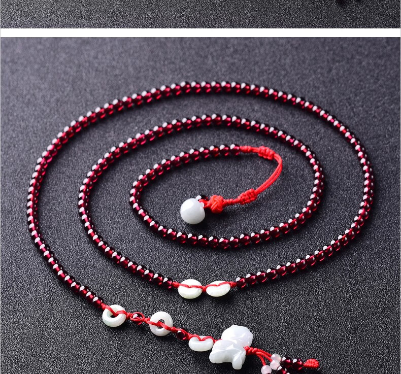 石榴石腰链女款2019猪年本命年翡翠玉石生肖编织红绳腰带饰品 2.