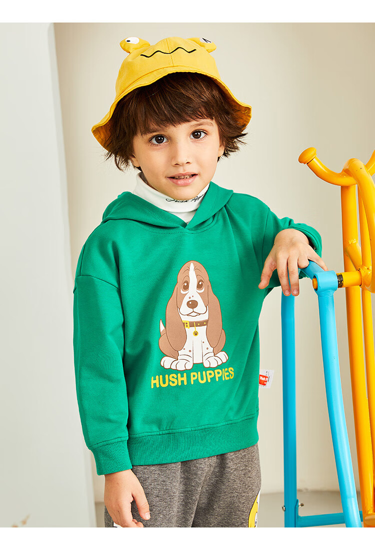 暇步士hush puppies 【80-130】春装新款儿童连帽卫衣男童女童卫衣