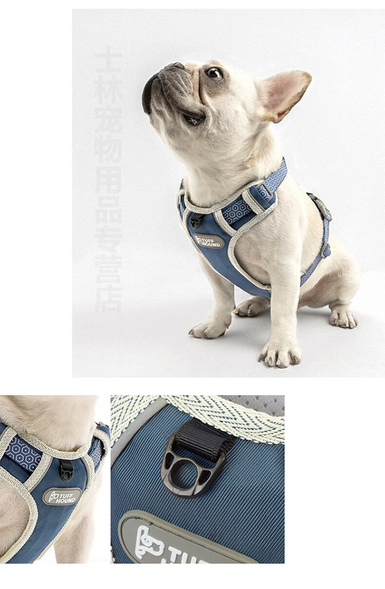 犬法斗背心式牵引绳中型犬金毛柯基狗项圈遛狗绳防爆冲狗背带粉s514斤