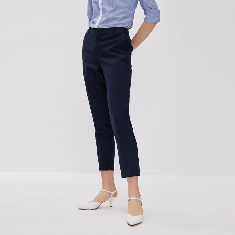 g2000 女装商务通勤黑色西裤职业西装九分窄脚烟管裤修身工装裤子正装