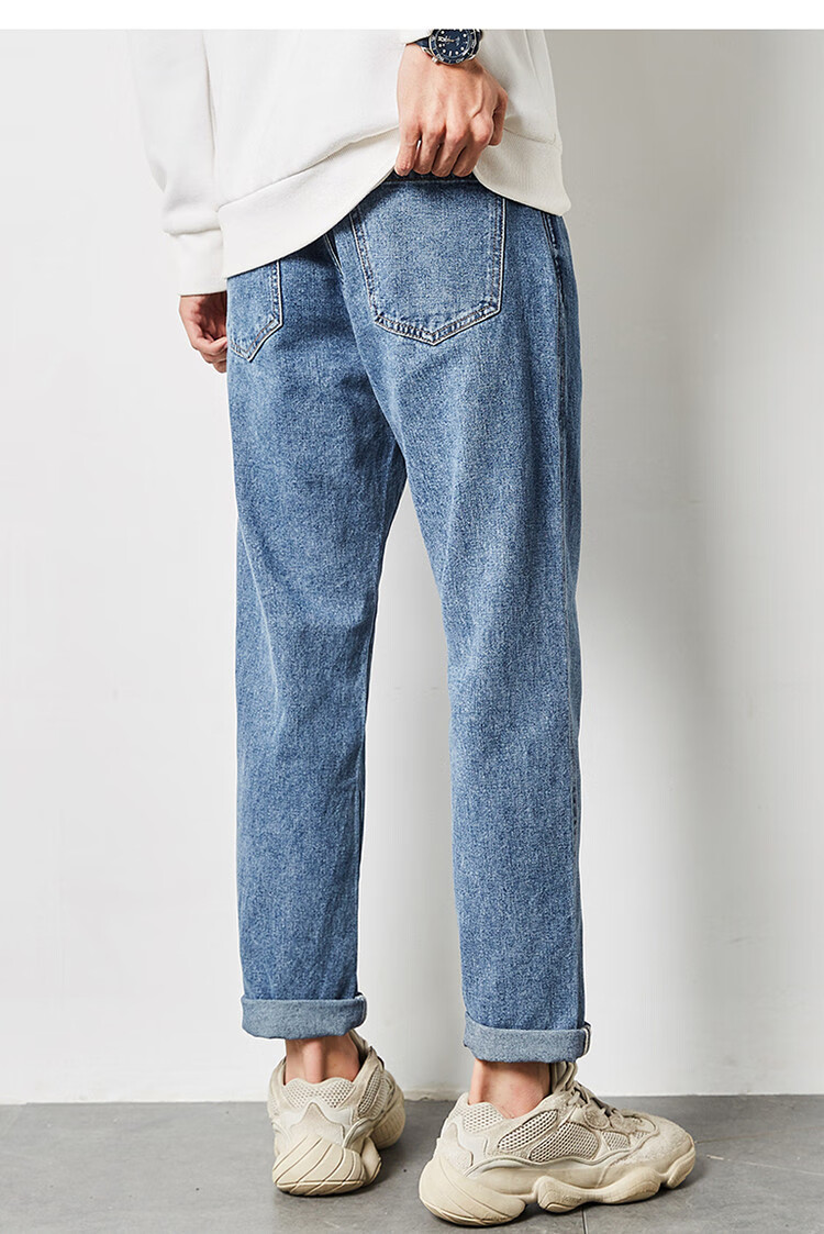 唐狮tonlion男原色锥形小直筒牛仔长裤休闲潮流新款男友风青少年男