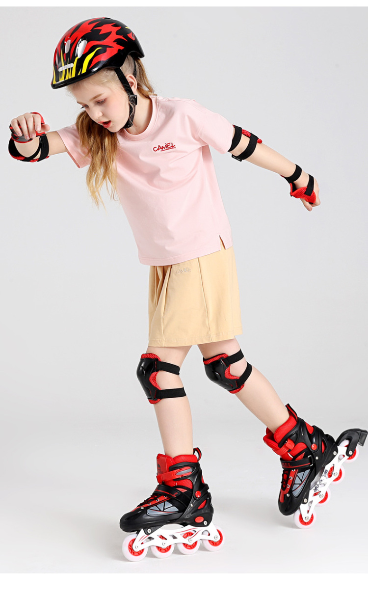 骆驼溜冰鞋直排轮儿童小孩滑冰鞋装备套装中大童轮滑鞋男女童a122
