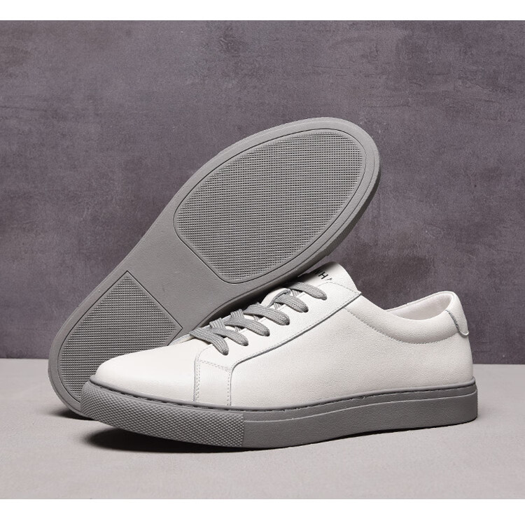 马克华菲fairwhale 【真皮】秋季新款个性男士板鞋男士休闲鞋男小白鞋