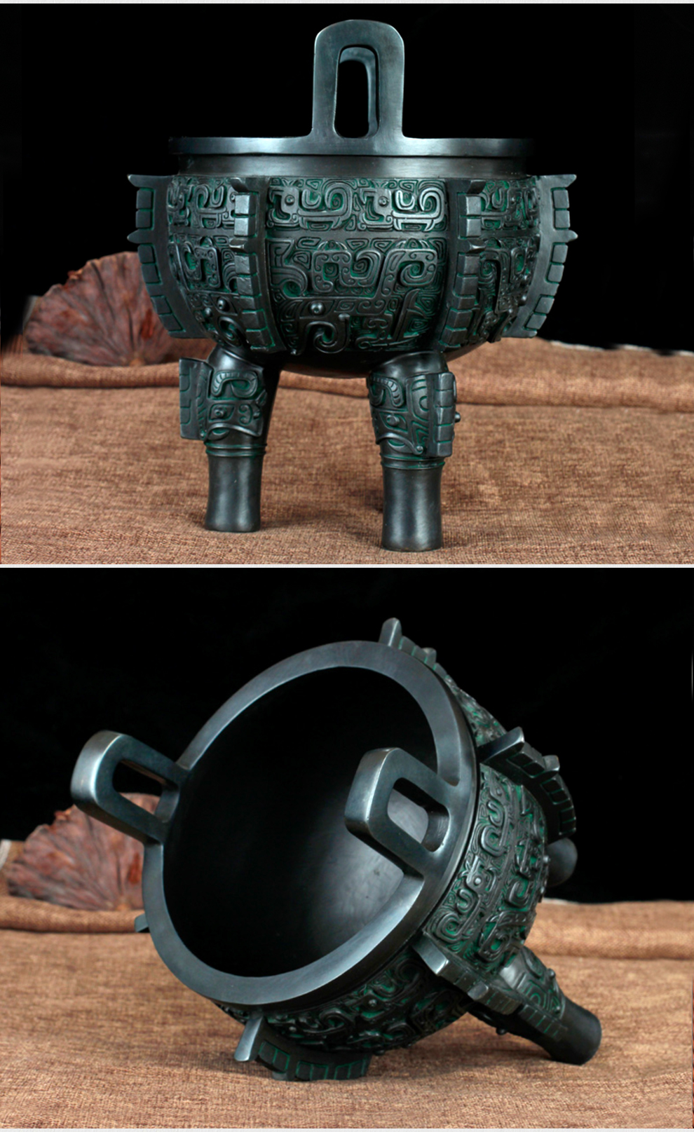 聚玄轩仿古纯铜入己鼎摆件青铜鼎办公室装饰品铜鼎工艺品仿古铜鼎饰品