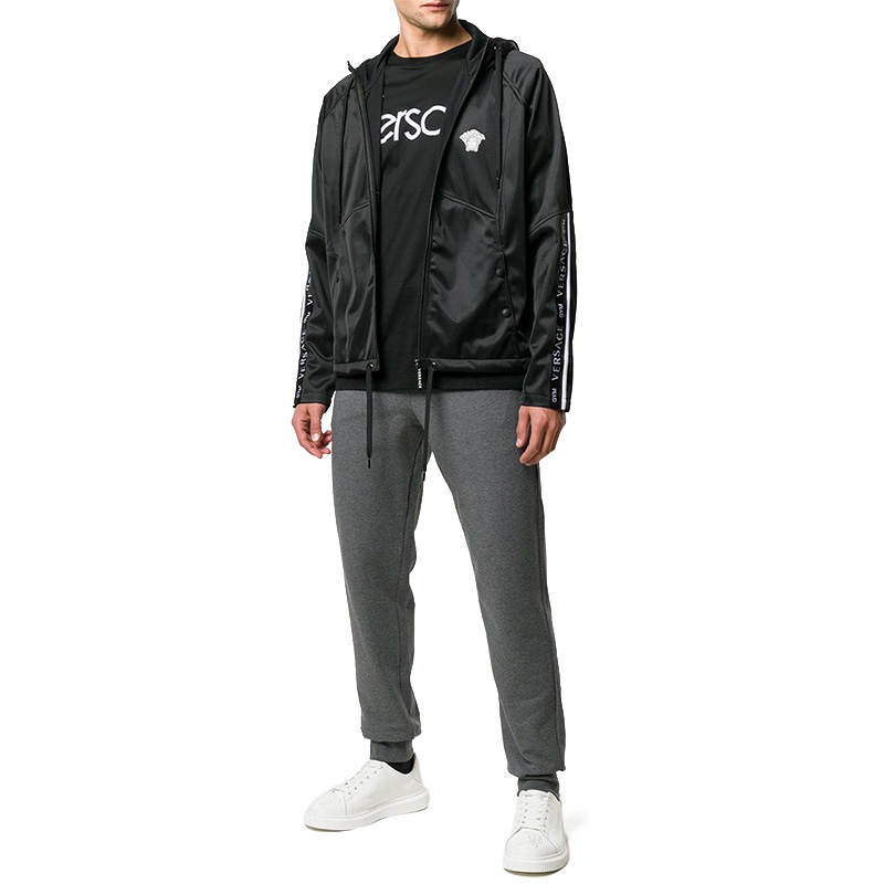 versace 范思哲男装 秋冬新品男士棉质美杜莎休闲卫裤 黑色auu13024