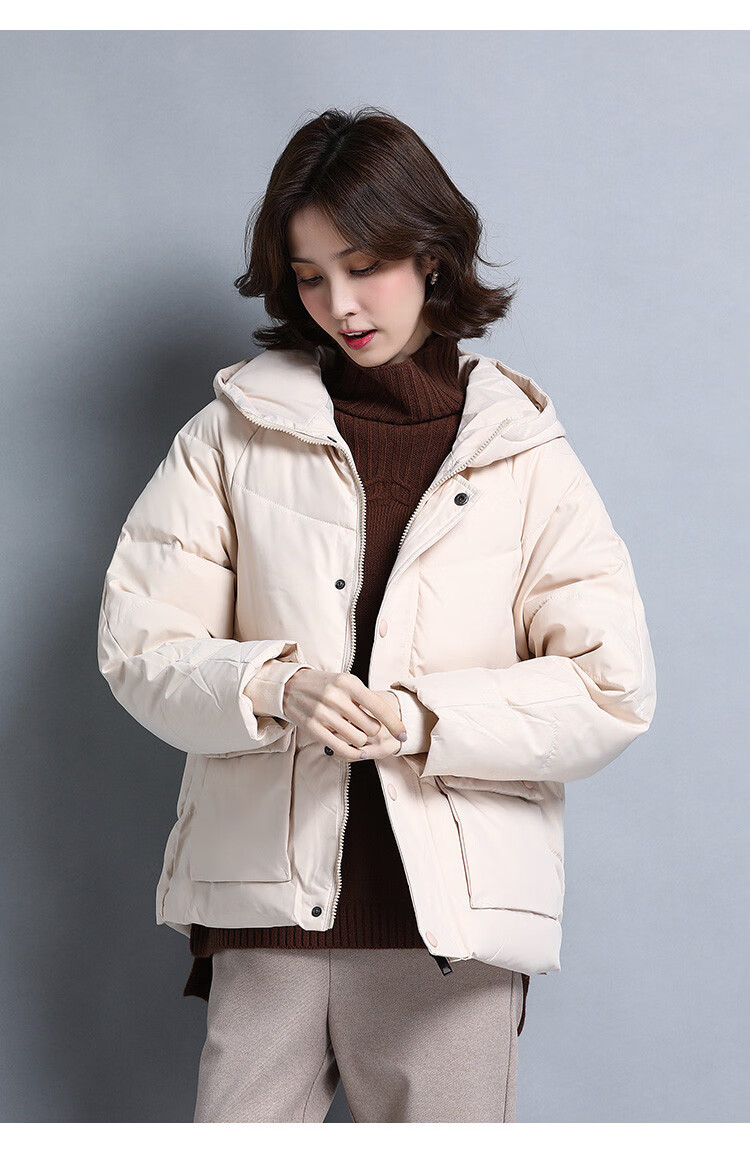 村上春csspring 短款棉服女连帽秋冬外套加厚棉衣女款夹棉外套女款