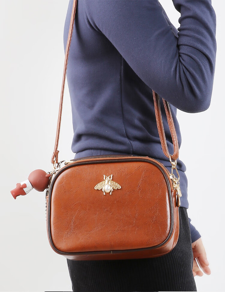 zhr 新夏【人气爆款】小蜜蜂大容量单肩包手提包女式斜挎女士包包女包