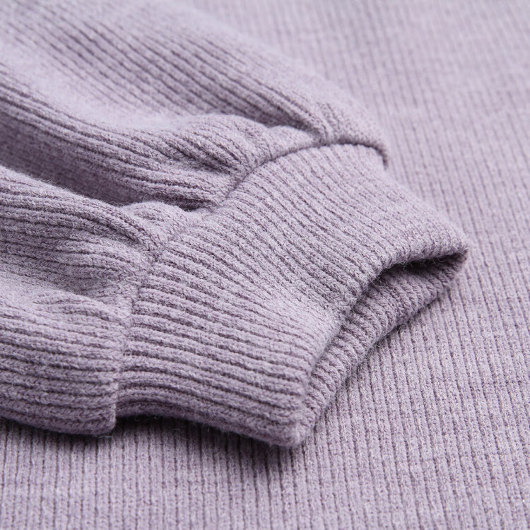 百图betu 【唯品专供】秋冬新款宽松落*笼袖纯色t恤女 粉紫色 xs